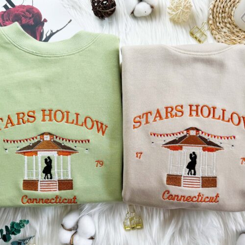 Connecticut Stars Hollow Embroidered Sweatshirt Pavilion Hoodie Stars Hollow Tee Crew Neck image 0