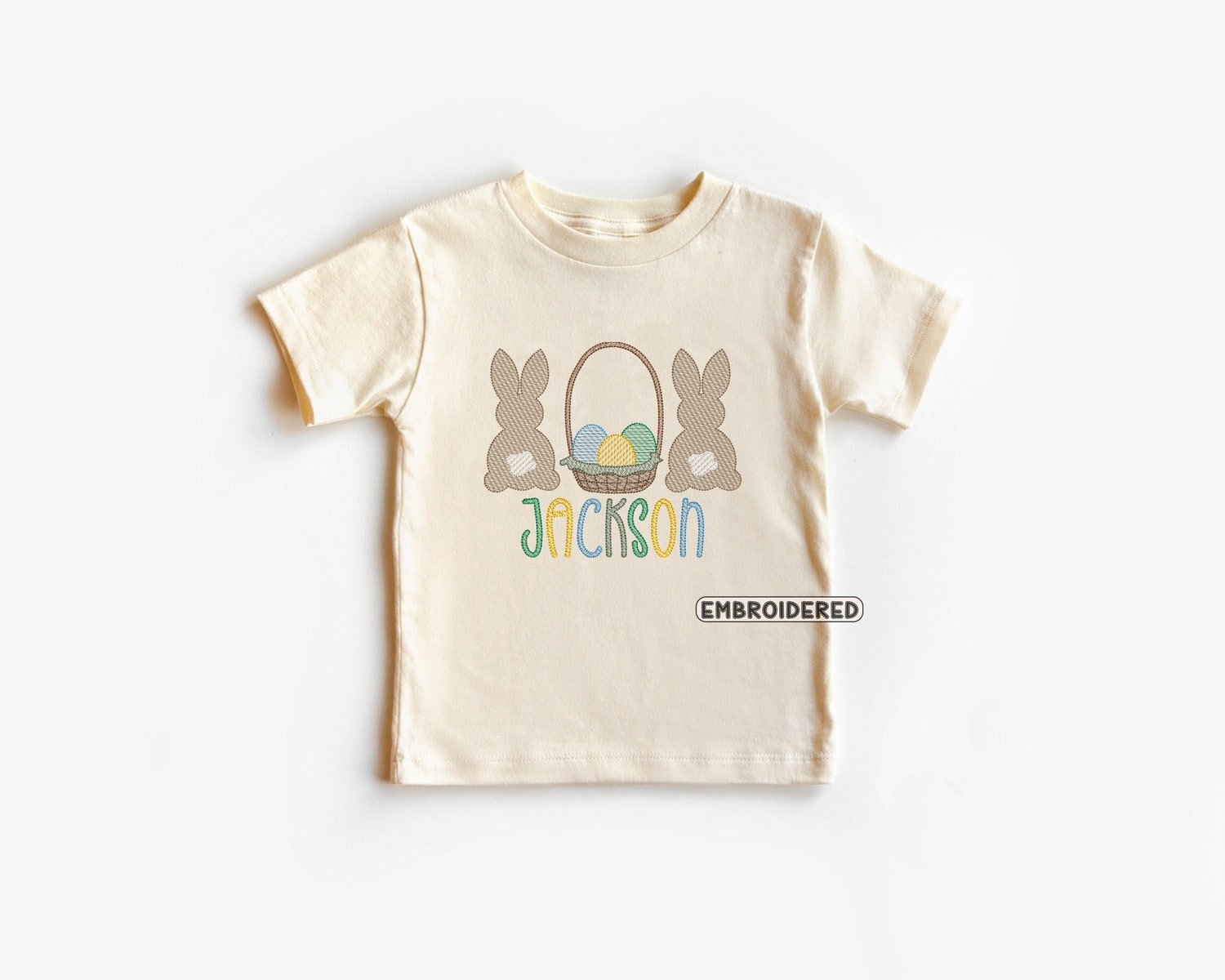 Personalized Boys Easter Bunny Embroidered Shirt First Easter Baby Outfit image 1