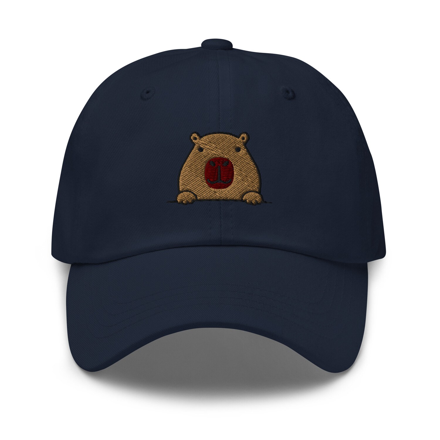 Capybara Peeking Embroidered Dad Hat - Cute Capybara Lover Gift Unisex Adjustable Baseball Cap image 3