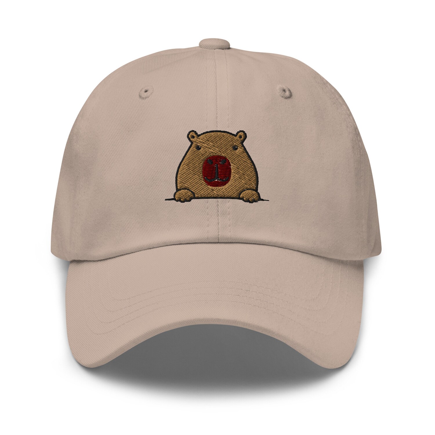 Capybara Peeking Embroidered Dad Hat - Cute Capybara Lover Gift Unisex Adjustable Baseball Cap image 4