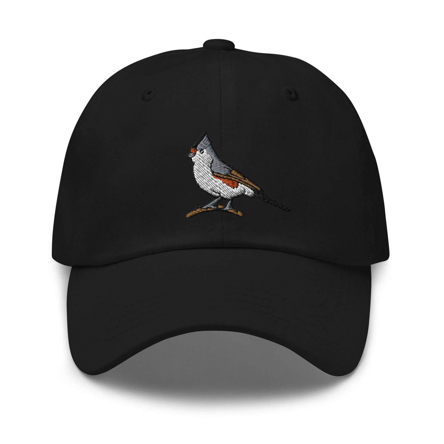 Black-Crested Titmouse Embroidered Hat - Wildlife Nature Bird Watcher Gift Cap for Women Men image 1