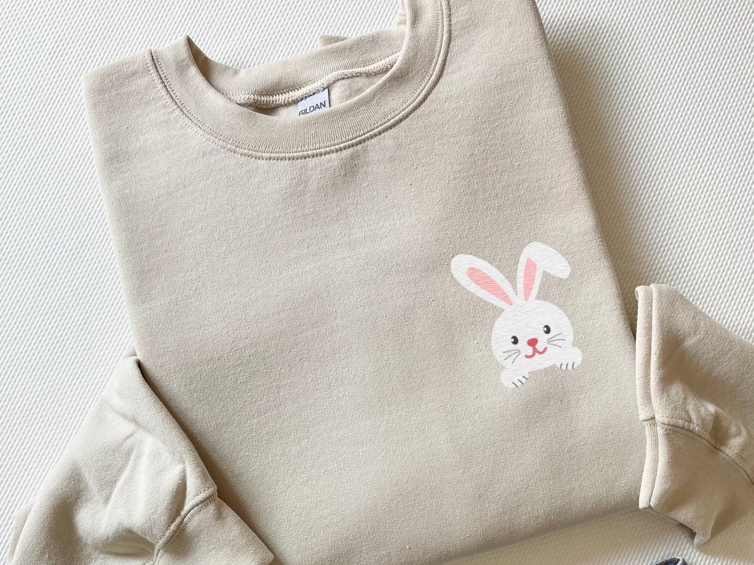 Embroidered Bunny Easter Sweatshirt Rabbit Shirt Easter Carrot Gift Unisex Holiday Shirt image 1