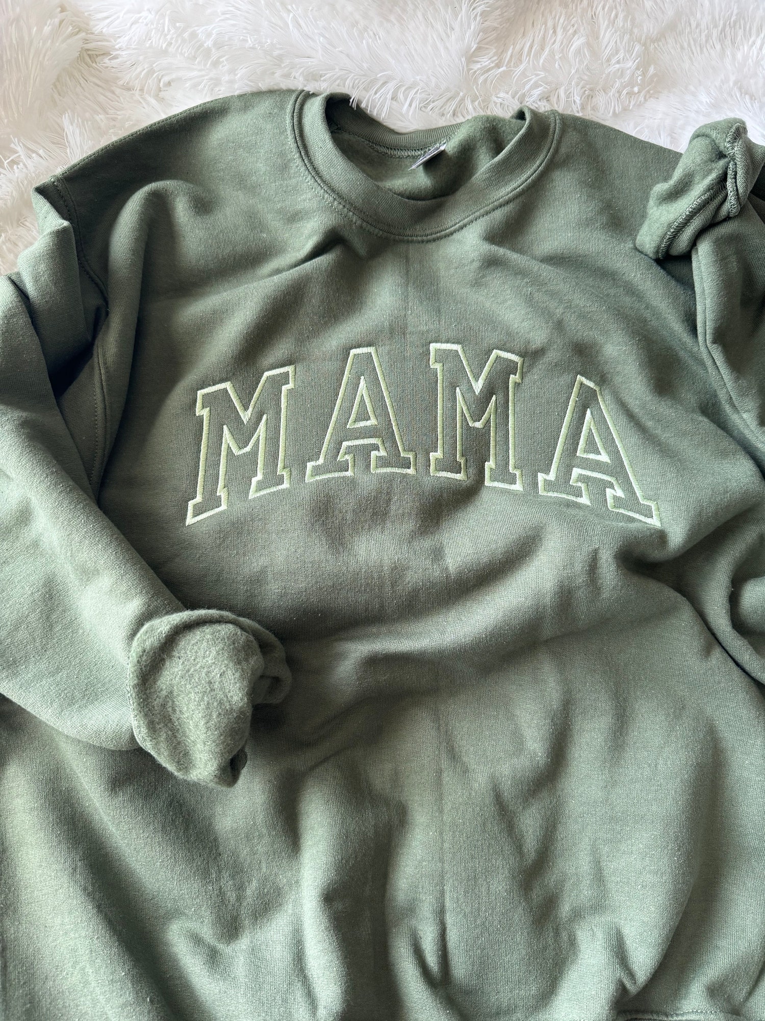 Custom Embroidered Mama Sweatshirt Personalized Gift for Moms Mother's Day Crewneck image 1