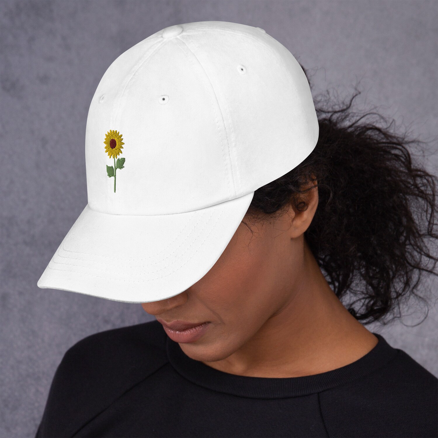 Sunflower Embroidered Hat for Women - Cute Floral Spring Dad Cap Sunflower Gift Idea image 4