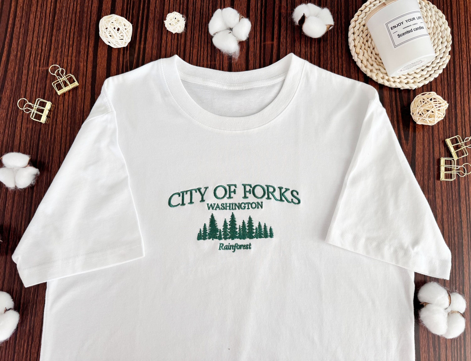 City of Forks Washington Unisex T-shirt Embroidered Sweatshirt Hoodie Unisex Apparel image 1