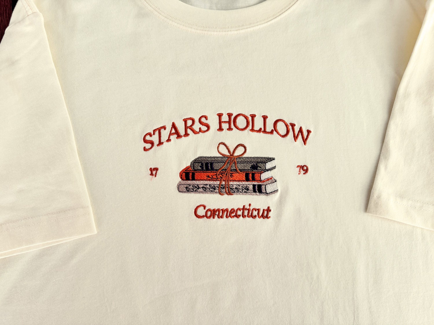 Stars Hollow Connecticut Embroidered T-Shirt Unisex Book Lover Sweatshirt Gilmore Girls Merchandise image 1