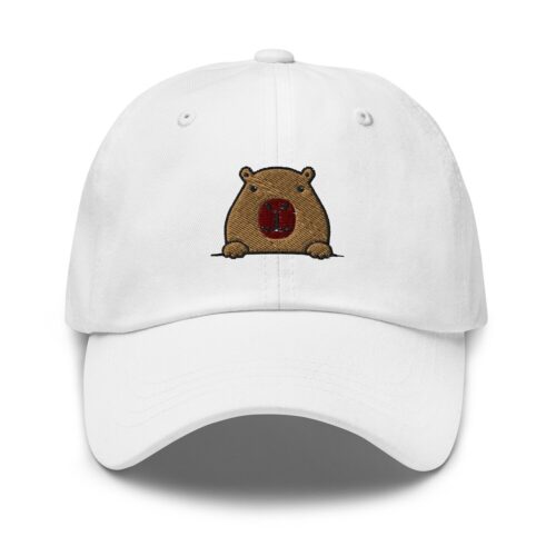 Capybara Peeking Embroidered Dad Hat - Cute Capybara Lover Gift Unisex Adjustable Baseball Cap image 0