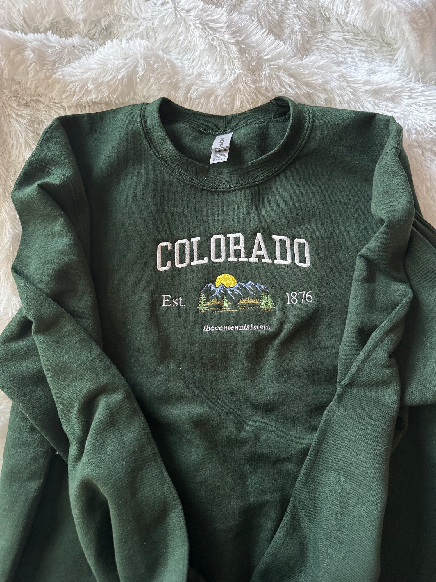 Colorado Nature Embroidered Sweatshirt Souvenir Gift for Her and Him Comfy Colorado Sweatshirt image 2