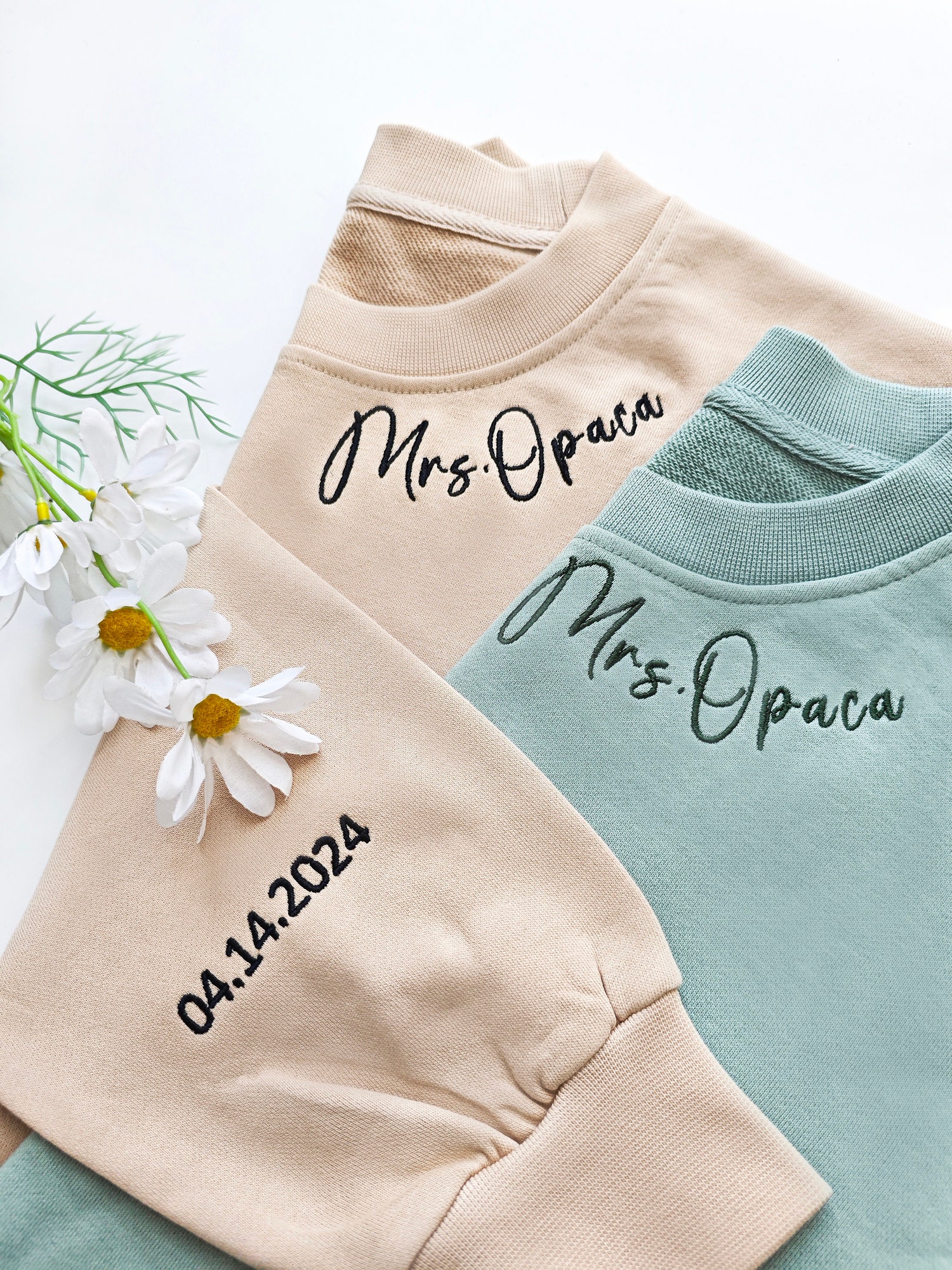 Custom Future Bride Sweatshirt with Personalized Date and Name Embroidery Engagement Gift image 1