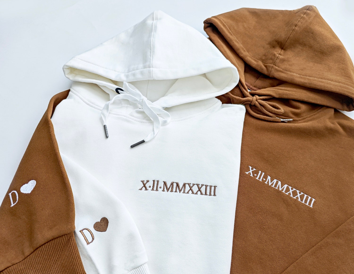 Personalized Embroidered Roman Numeral Hoodie with Initials - Valentine’s Day or Anniversary Gift image 2