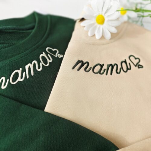 Personalized Embroidered Dad/Mom Sweatshirt with Kid's Name on Sleeve and Neckline image 0