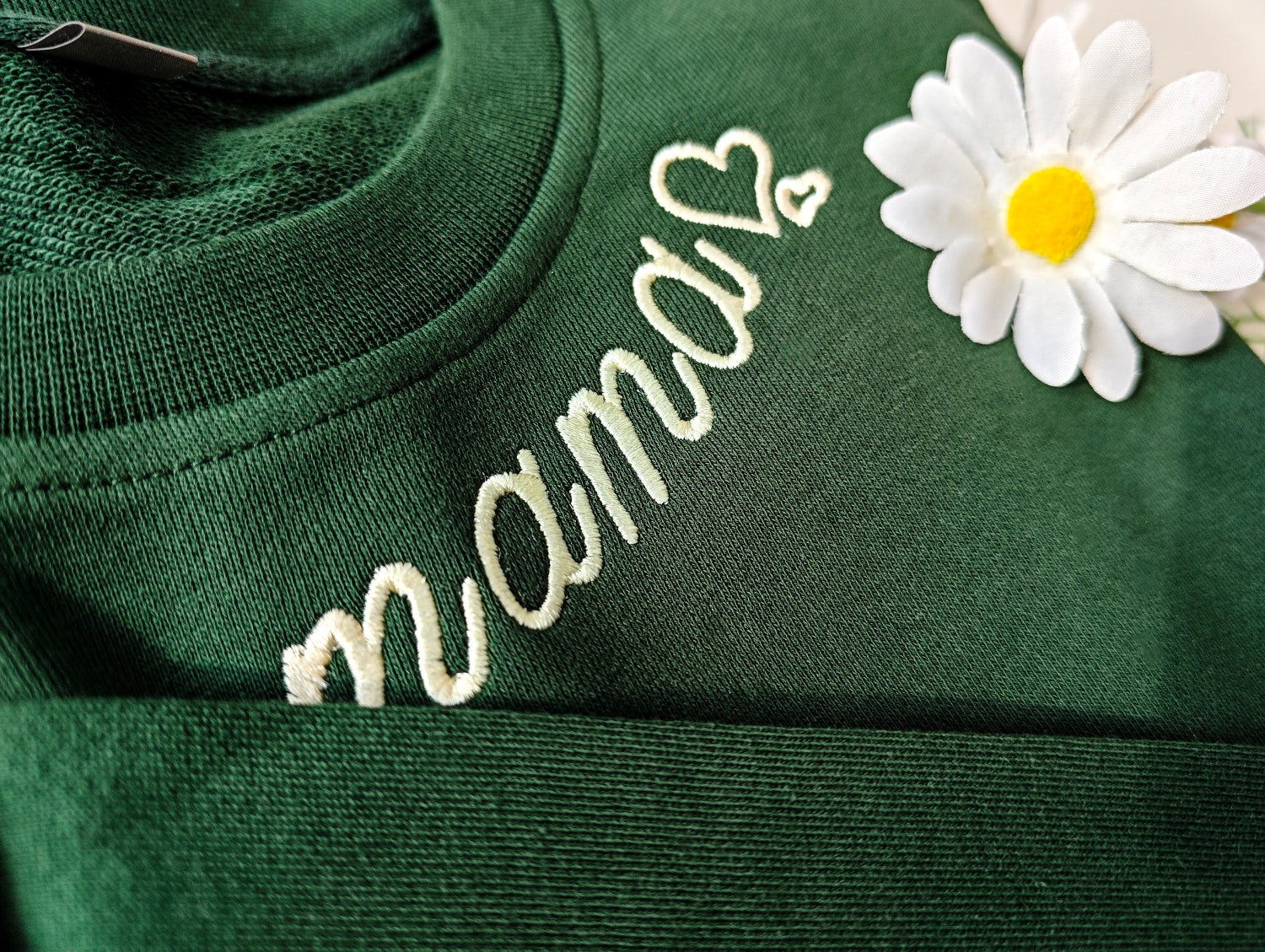 Personalized Embroidered Dad/Mom Sweatshirt with Kid's Name on Sleeve and Neckline image 1