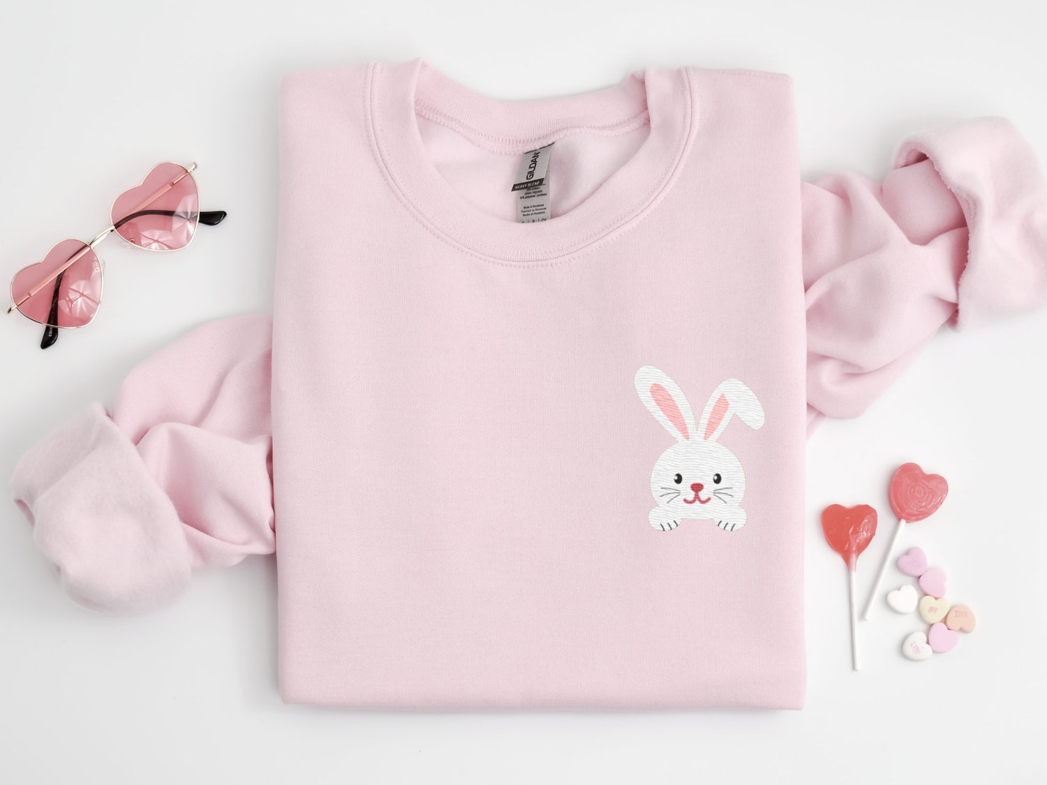 Embroidered Bunny Easter Sweatshirt Rabbit Shirt Easter Carrot Gift Unisex Holiday Shirt image 5