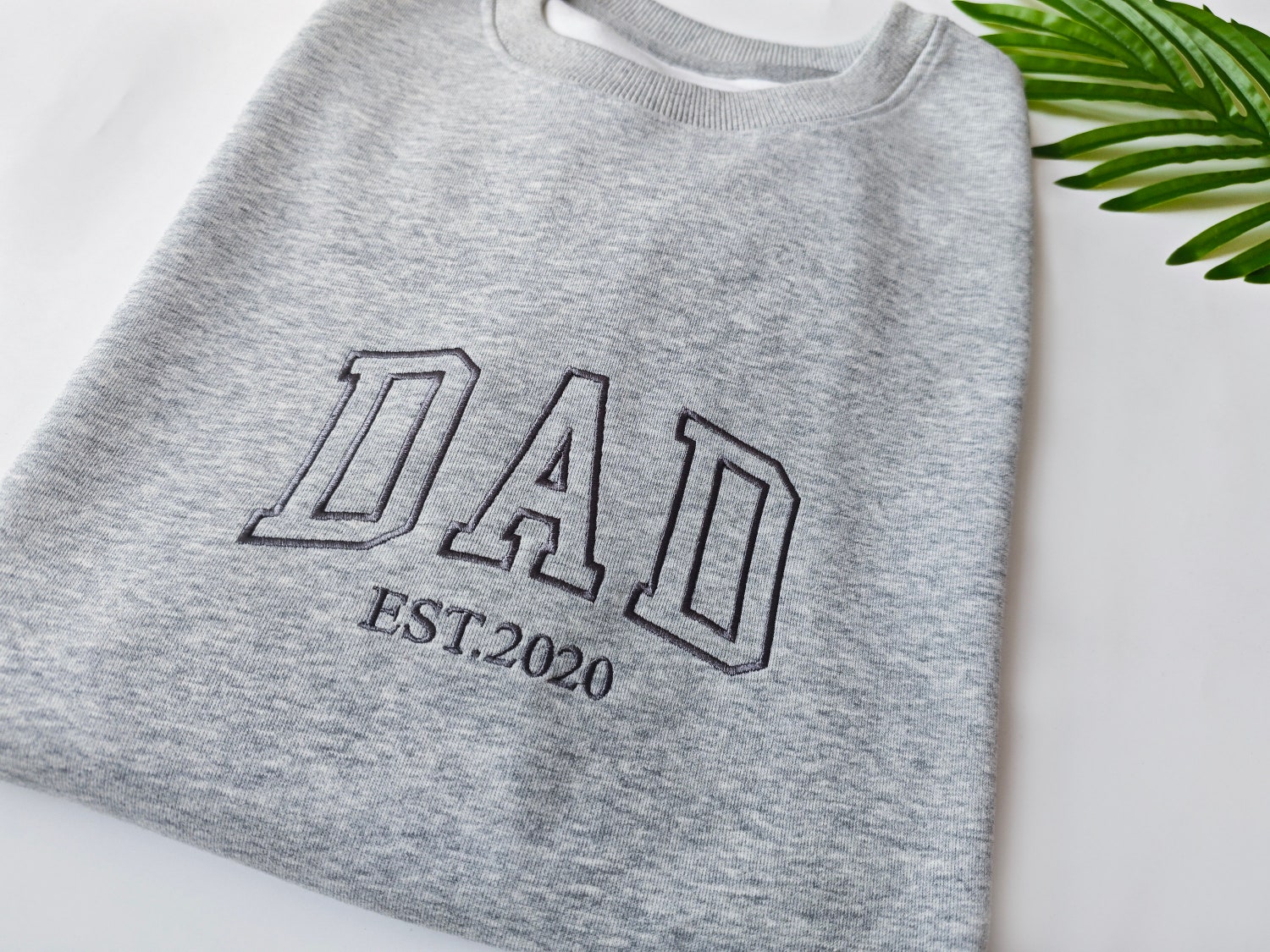 Personalized Embroidered Papa Dad Grandpa Heart Sweatshirt Father's Day Gift New Dad Gift image 1