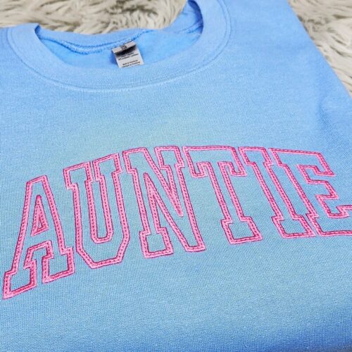 Personalized Embroidered Auntie Shirt Best Aunt Gift Unisex Crewneck or Hoodie with Custom Sleeve image 0