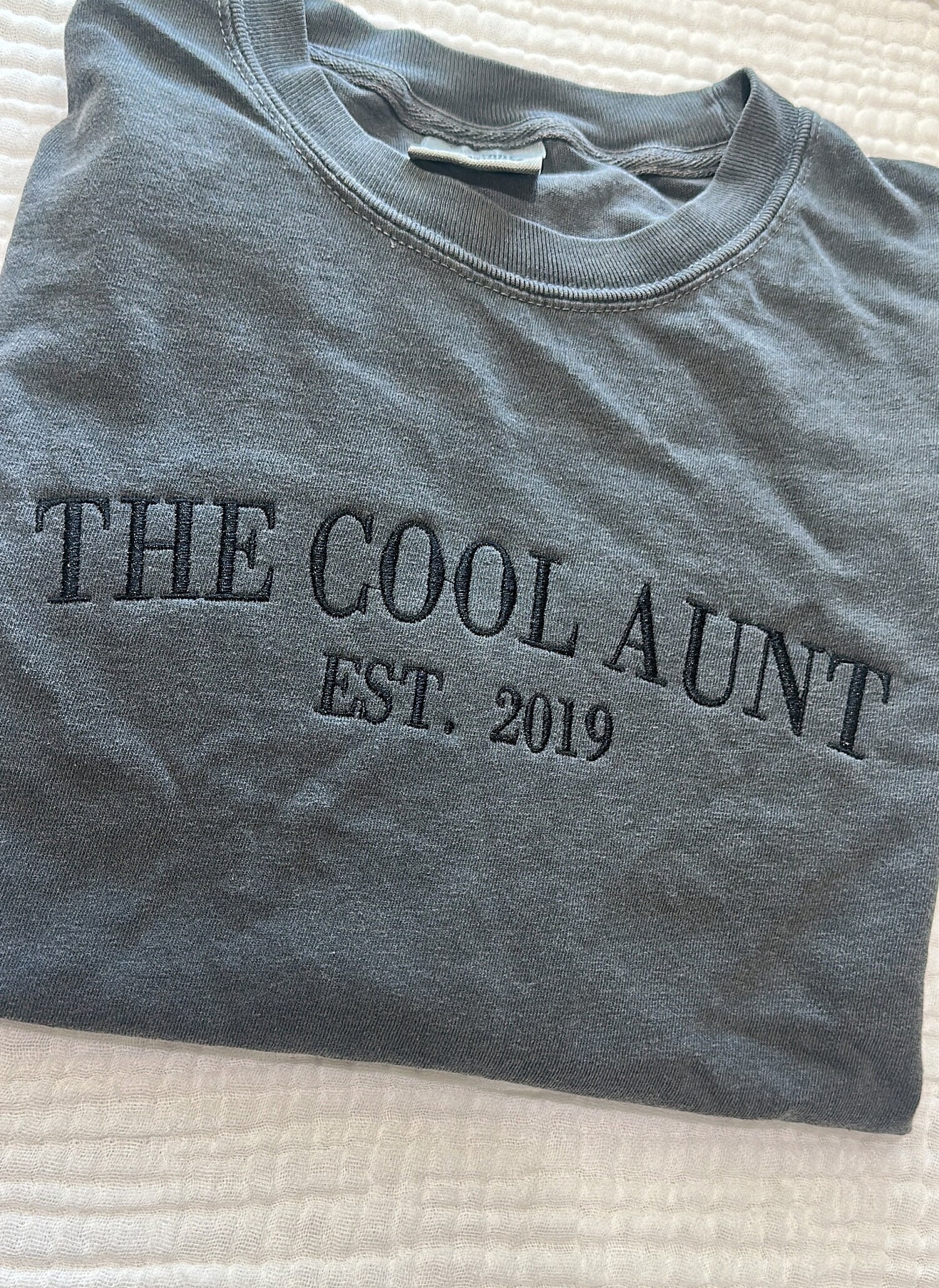 Custom Embroidered Comfort Colors Shirt The Cool Aunt Gift Personalized Auntie Gift image 1