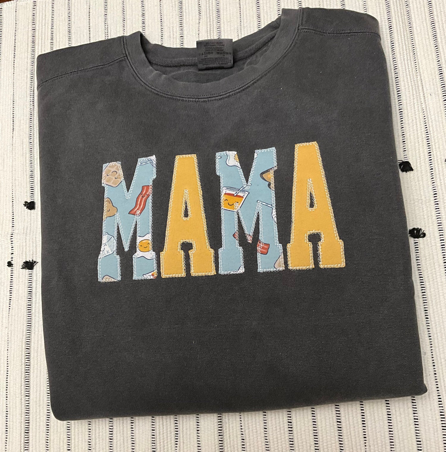 Custom Comfort Colors Embroidered Keepsake Sweatshirt Using Baby Clothes Perfect Mother’s Day Gift image 1