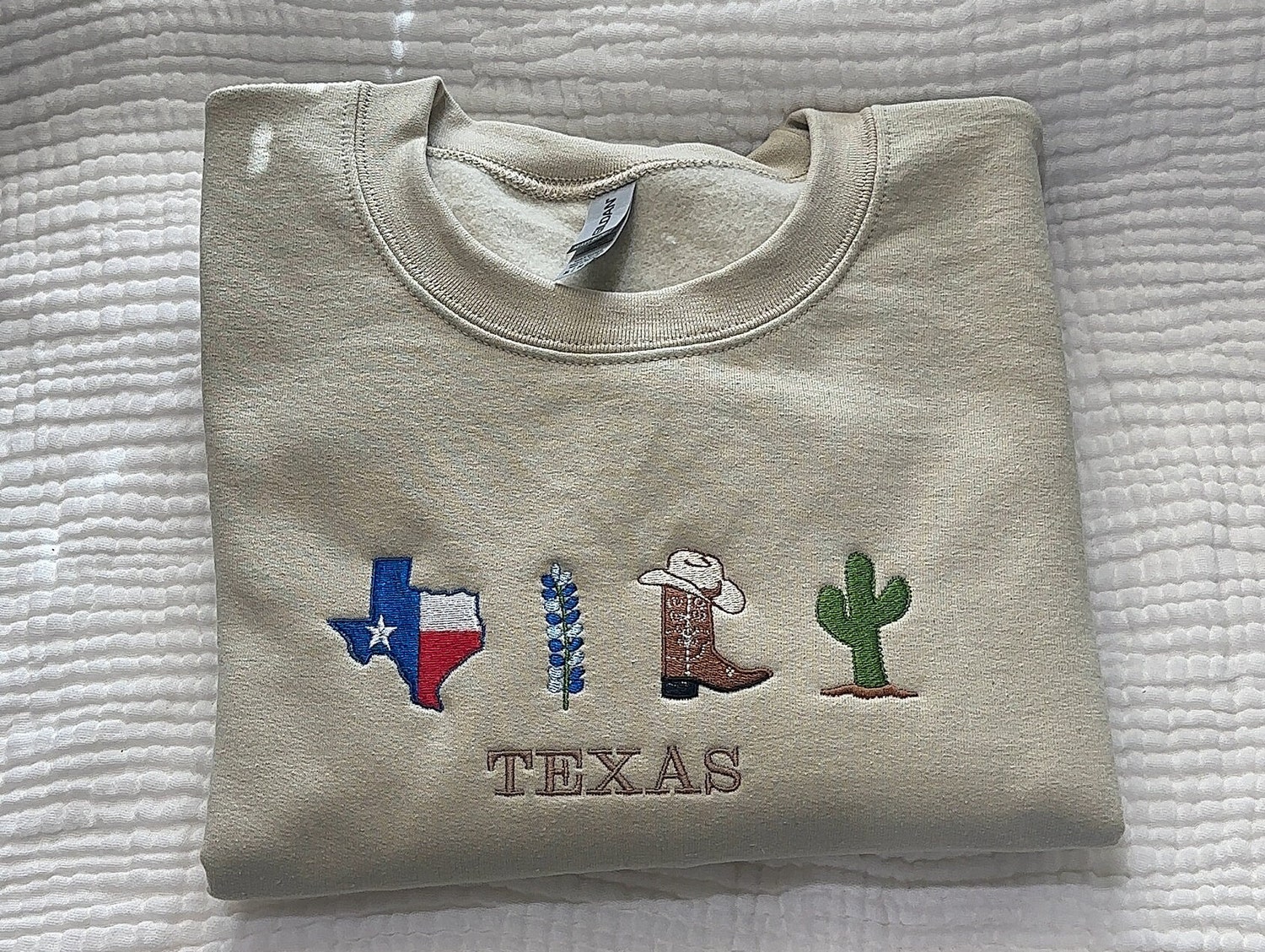 Texas State Embroidered Sweatshirt Hoodie Texas Gift for Him or Her image 1