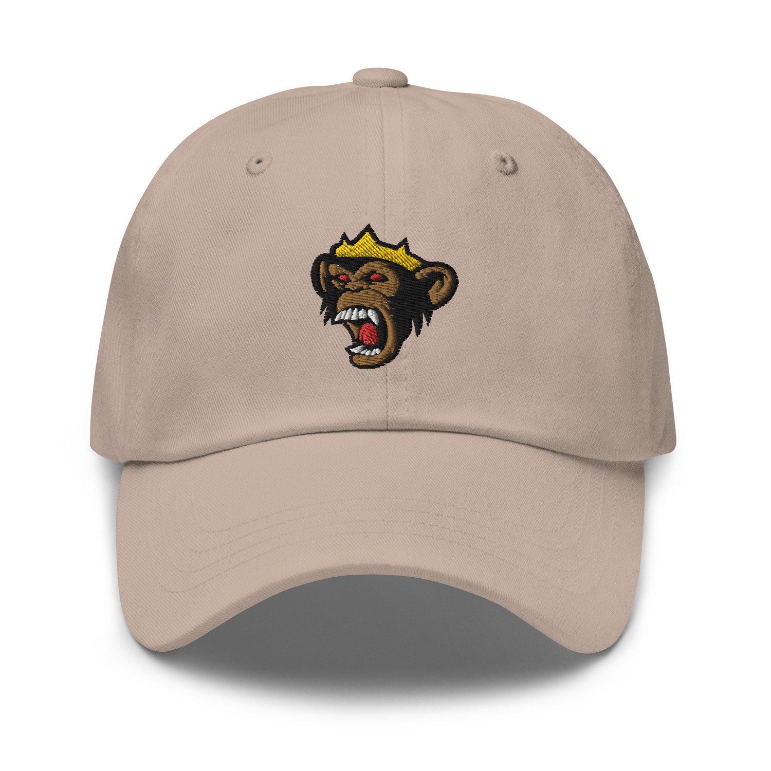 Angry Chimpanzee Embroidery Dad Hat - Funny Monkey Lover Gift - Wildlife Animal Cap image 2