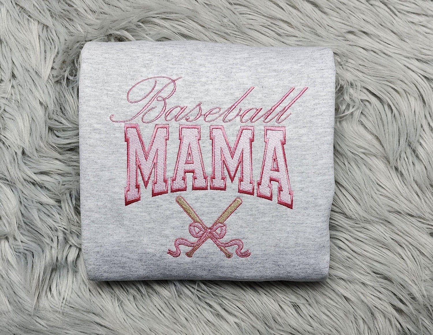 Baseball Mama Embroidered Crewneck Sweatshirt Cute Baseball Mom Shirt Gift for Her image 1