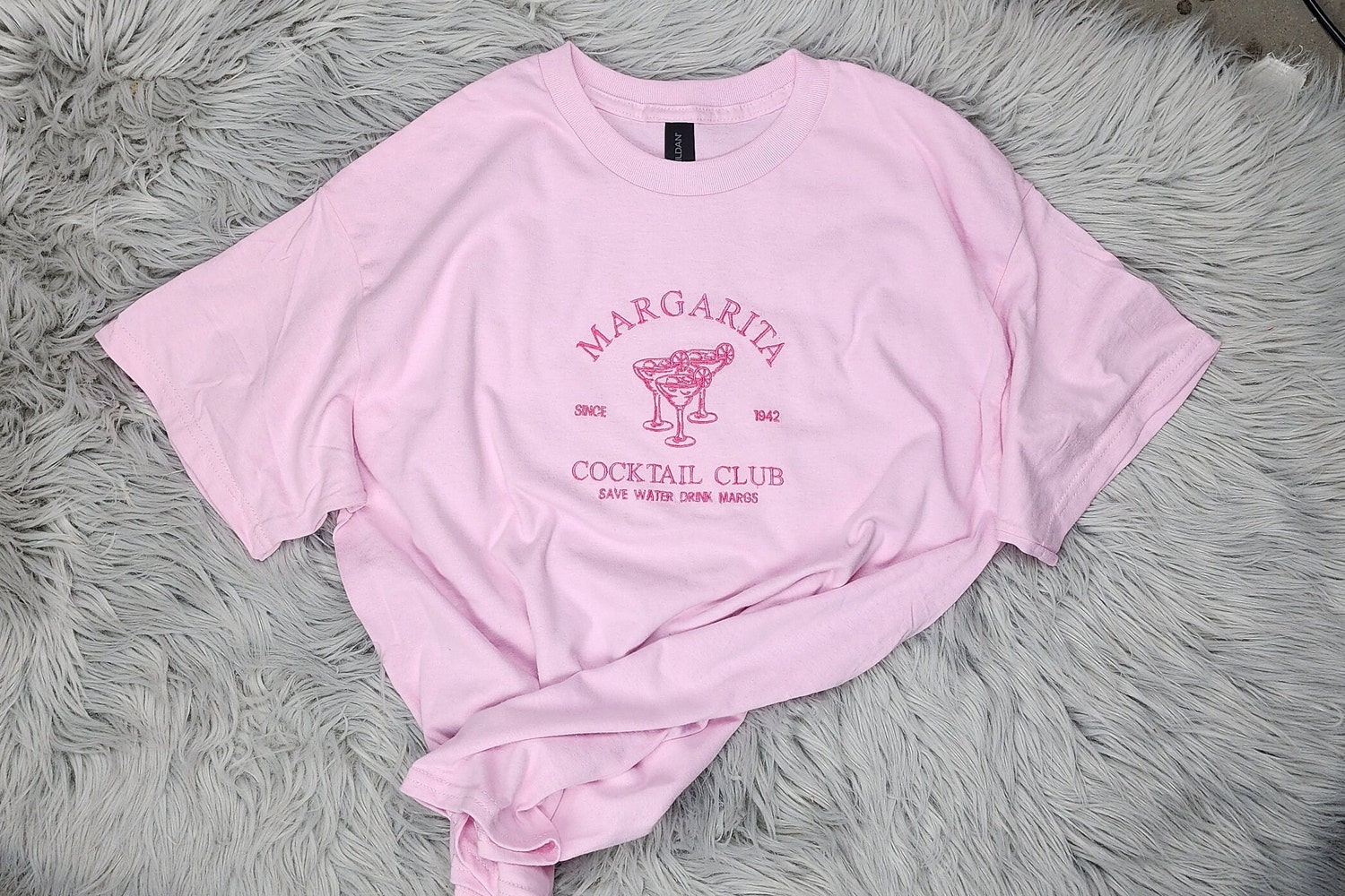 Embroidered Margarita Cocktail Club Crewneck Sweatshirt Save Water Drink Margaritas Shirt image 1