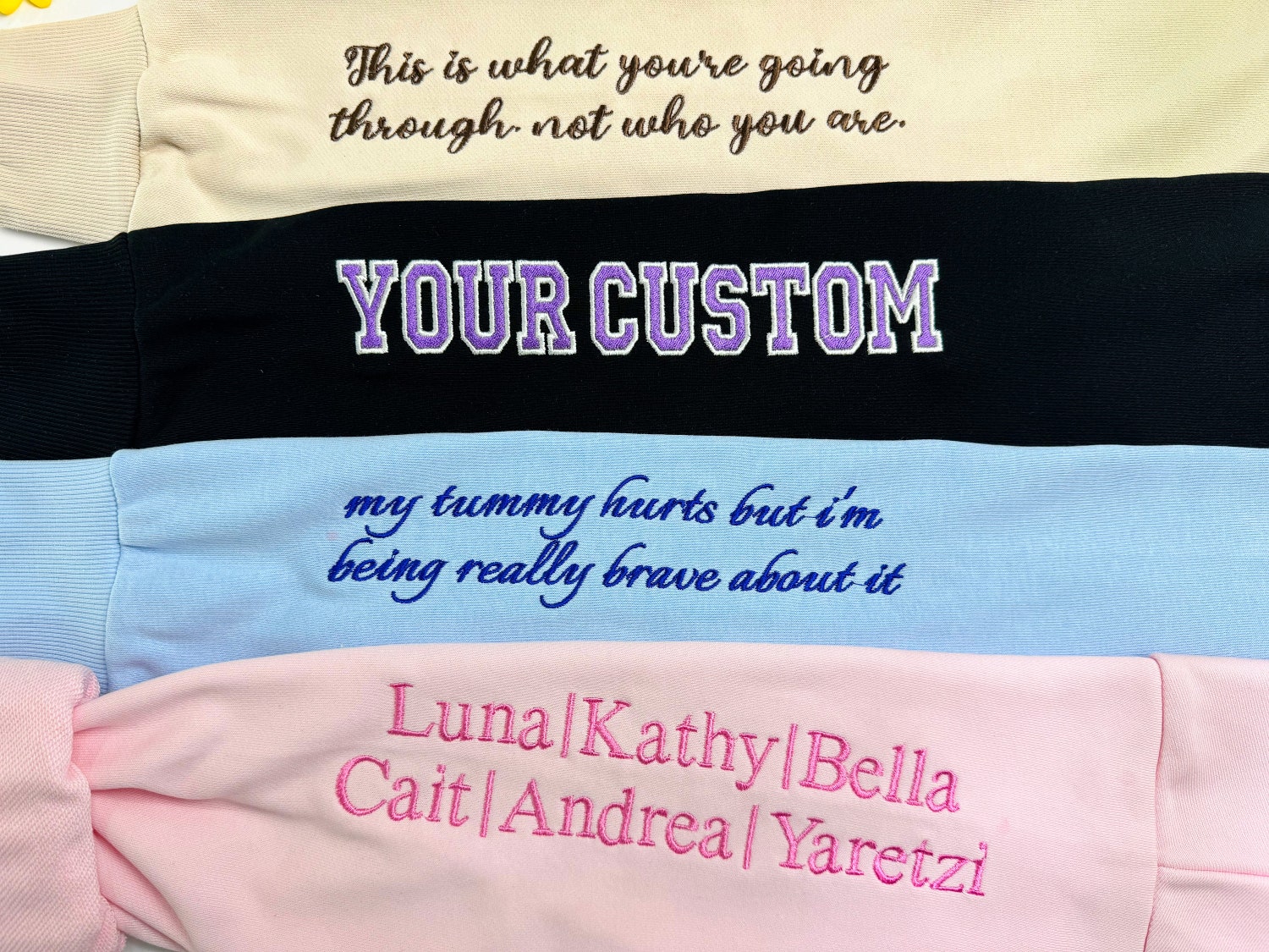 Custom Embroidered Sleeve Sweatshirt Couple Hoodie Heart on Sleeve Anniversary Gift for Her image 2