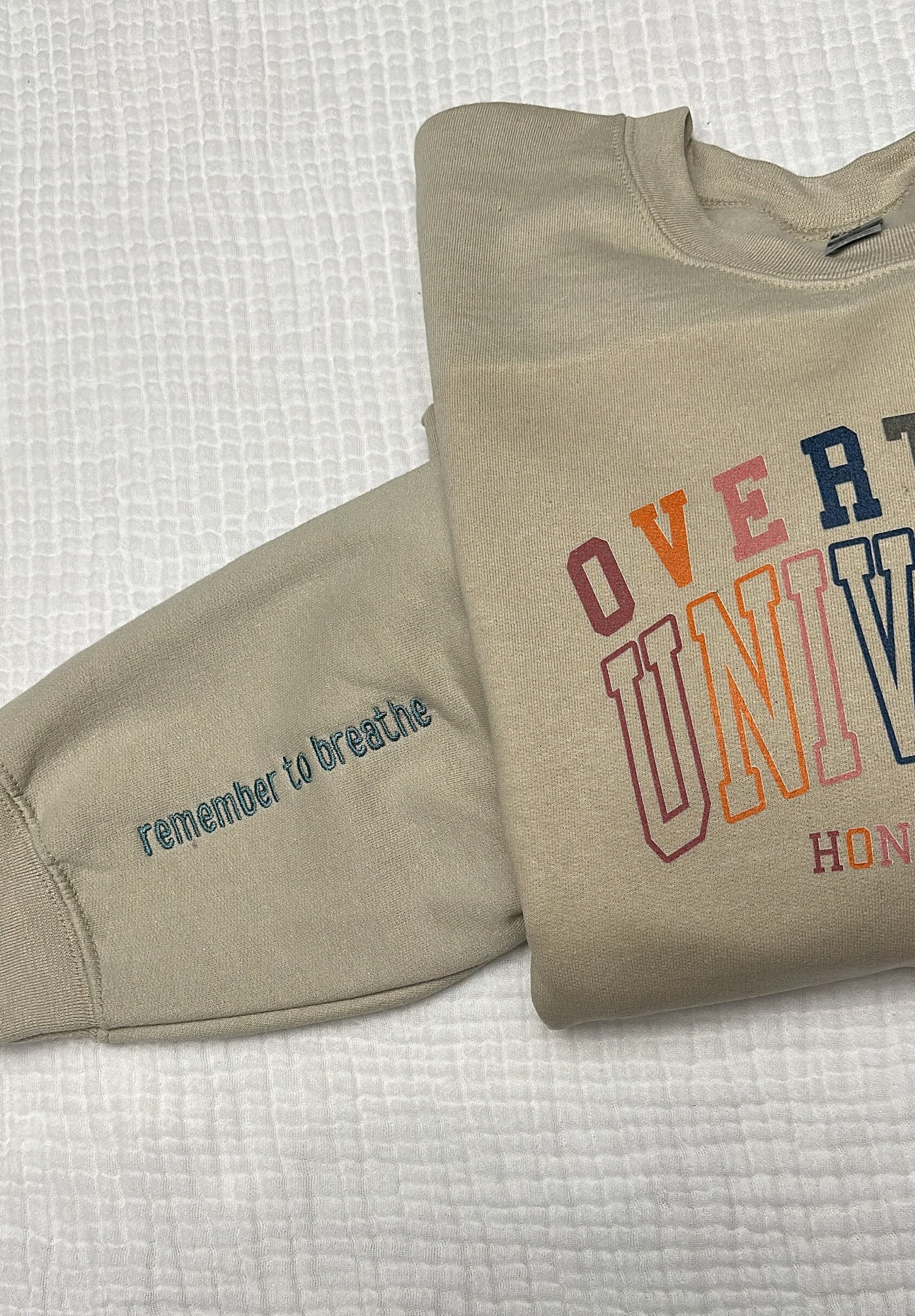 Overthinker University Embroidered Sweatshirt Hoodie Mental Health Awareness Apparel image 1