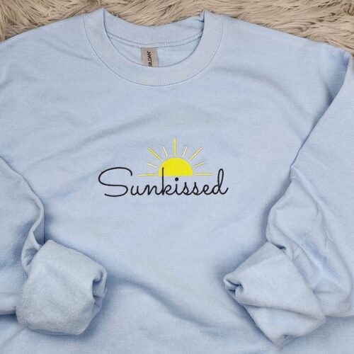 Sunkissed Embroidered Crewneck Sweatshirt Beach Life Summer Style Apparel image 0