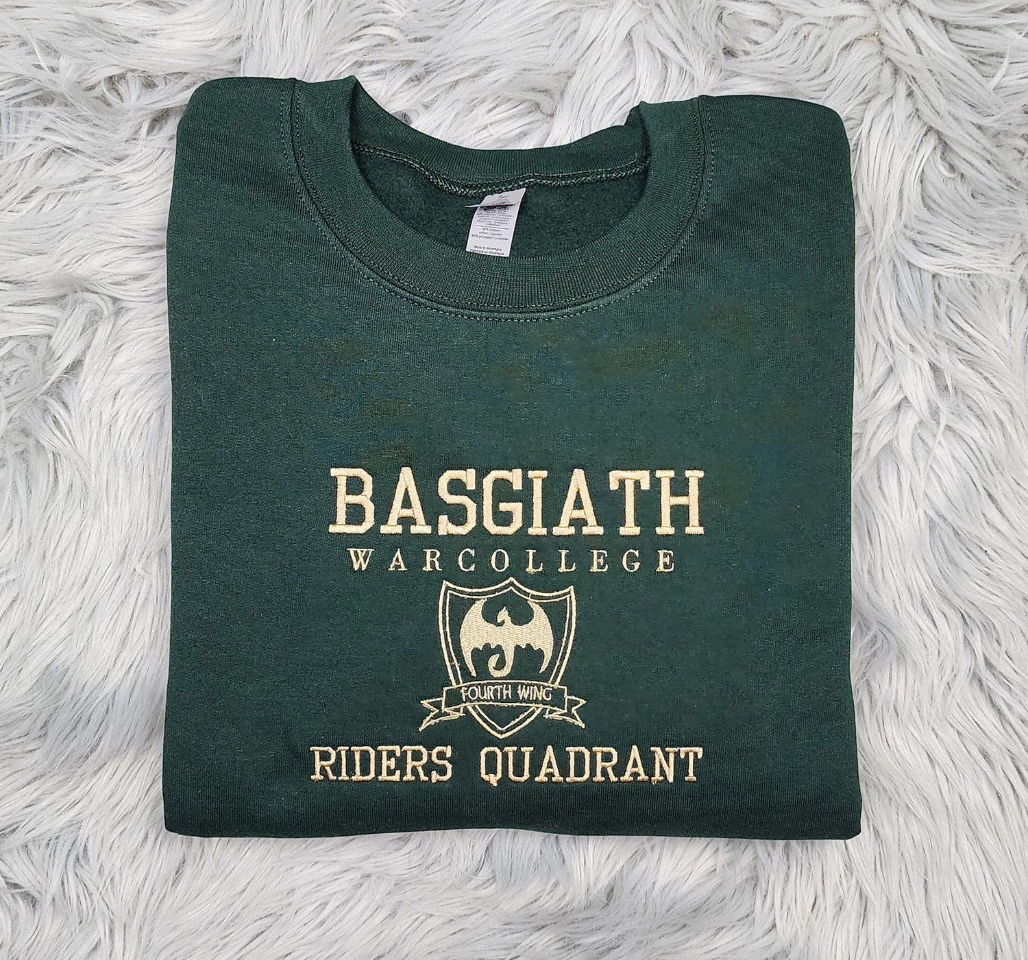 BASGIATH War College Embroidered Crewneck Fourth Wing Dragons and Books Sweater image 2