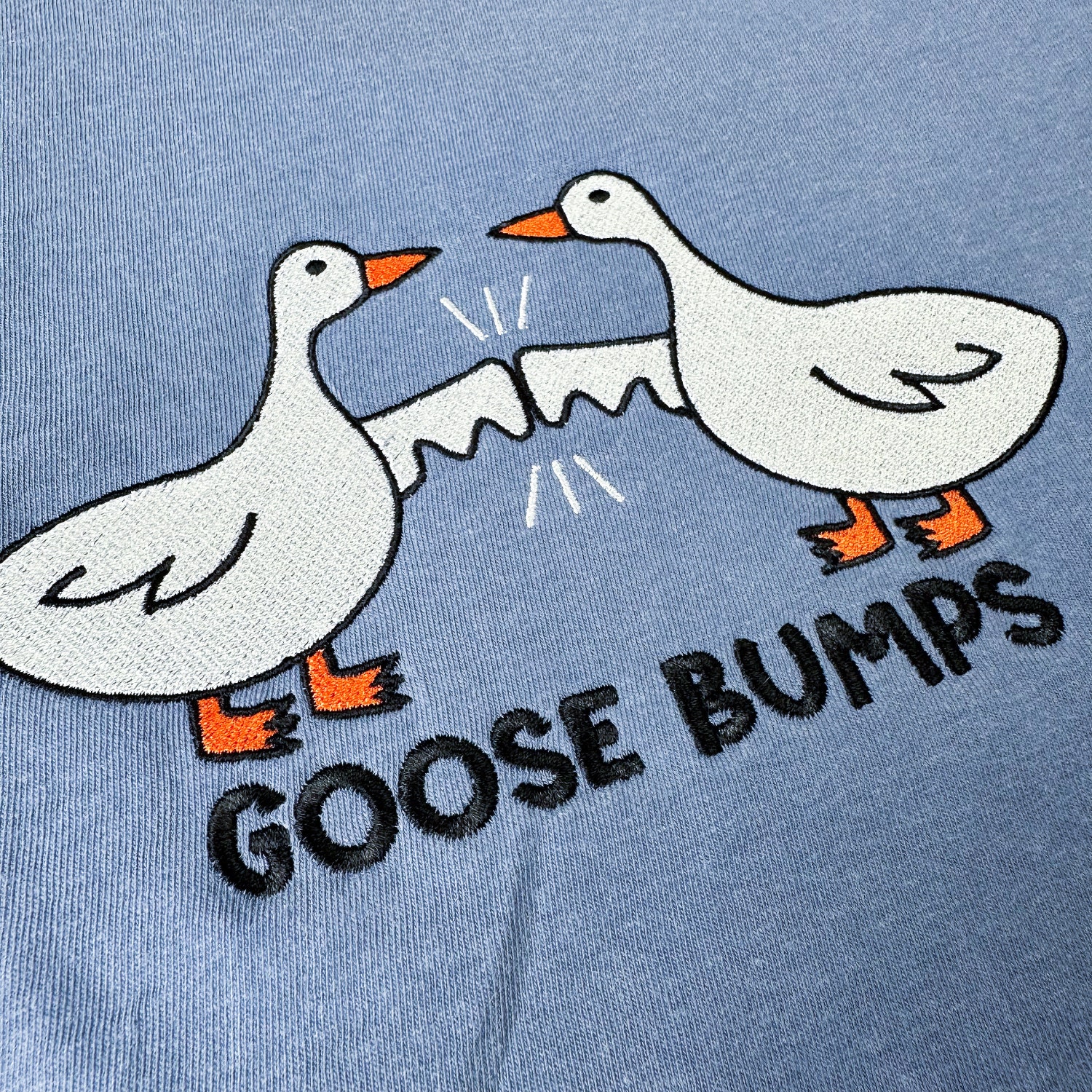 Unisex Embroidered Goose T-Shirt Comfort Colors Funny Animal Shirt Goose Bumps Design image 1