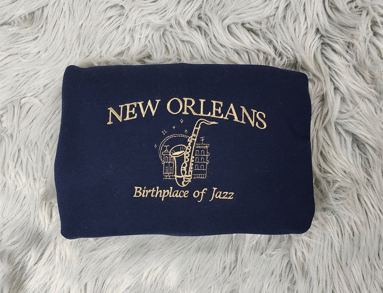 New Orleans Jazz Embroidered Crewneck Sweatshirt City of Jazz Shirt Gift Apparel image 1