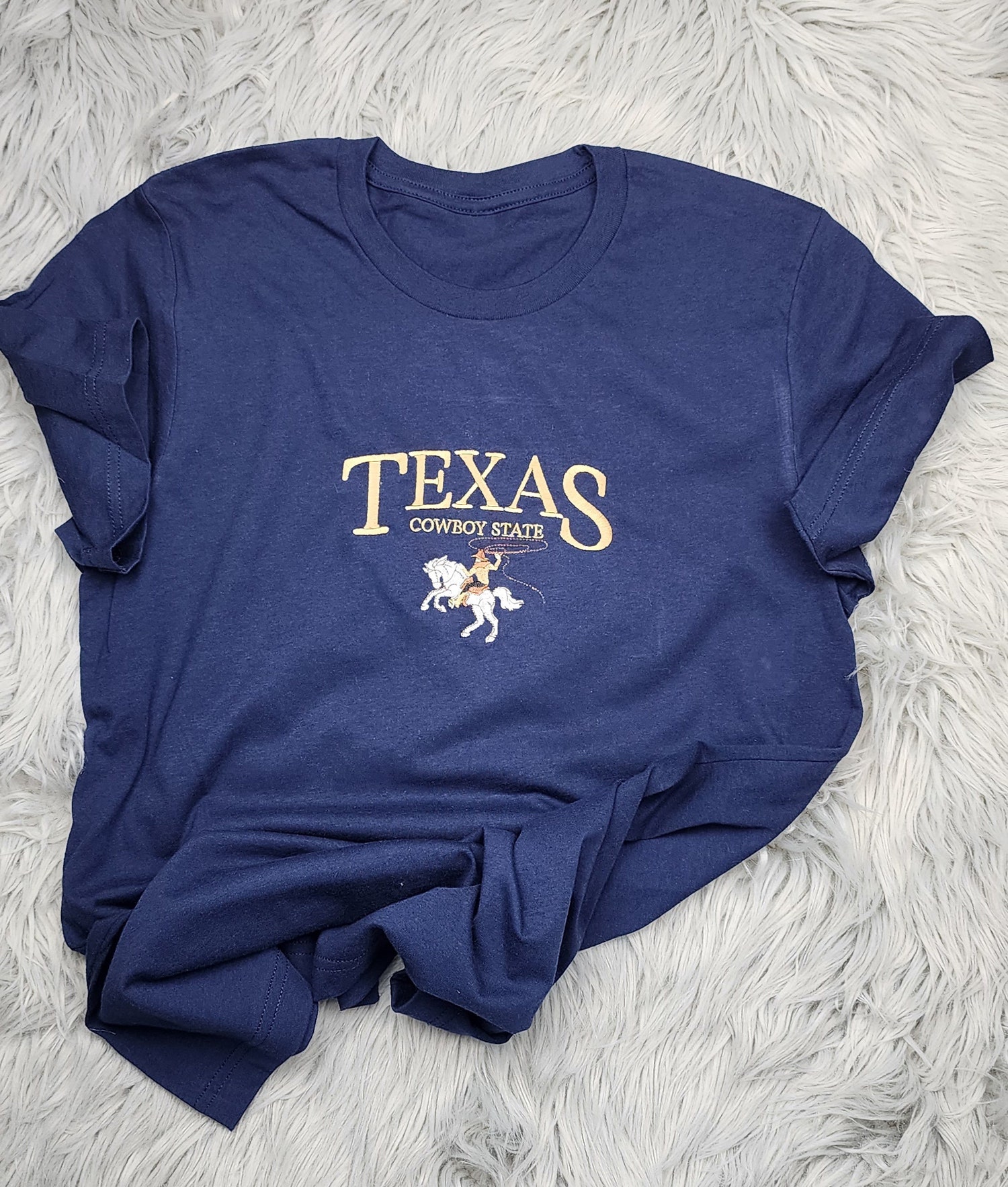 Texas Cowboy State Embroidered Crewneck Sweatshirt Texas Hoodie Cowboy Shirt image 2