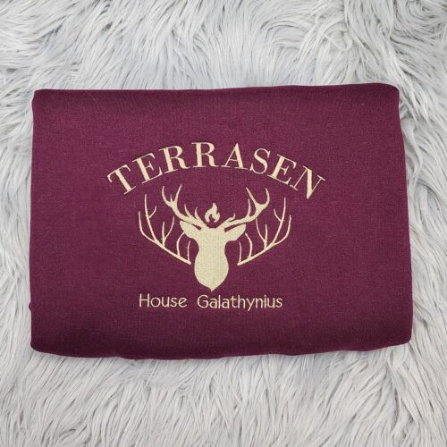 Terrasen Embroidered Crewneck Sweatshirt Throne of Glass Hoodie Fantasy Book Merch image 0