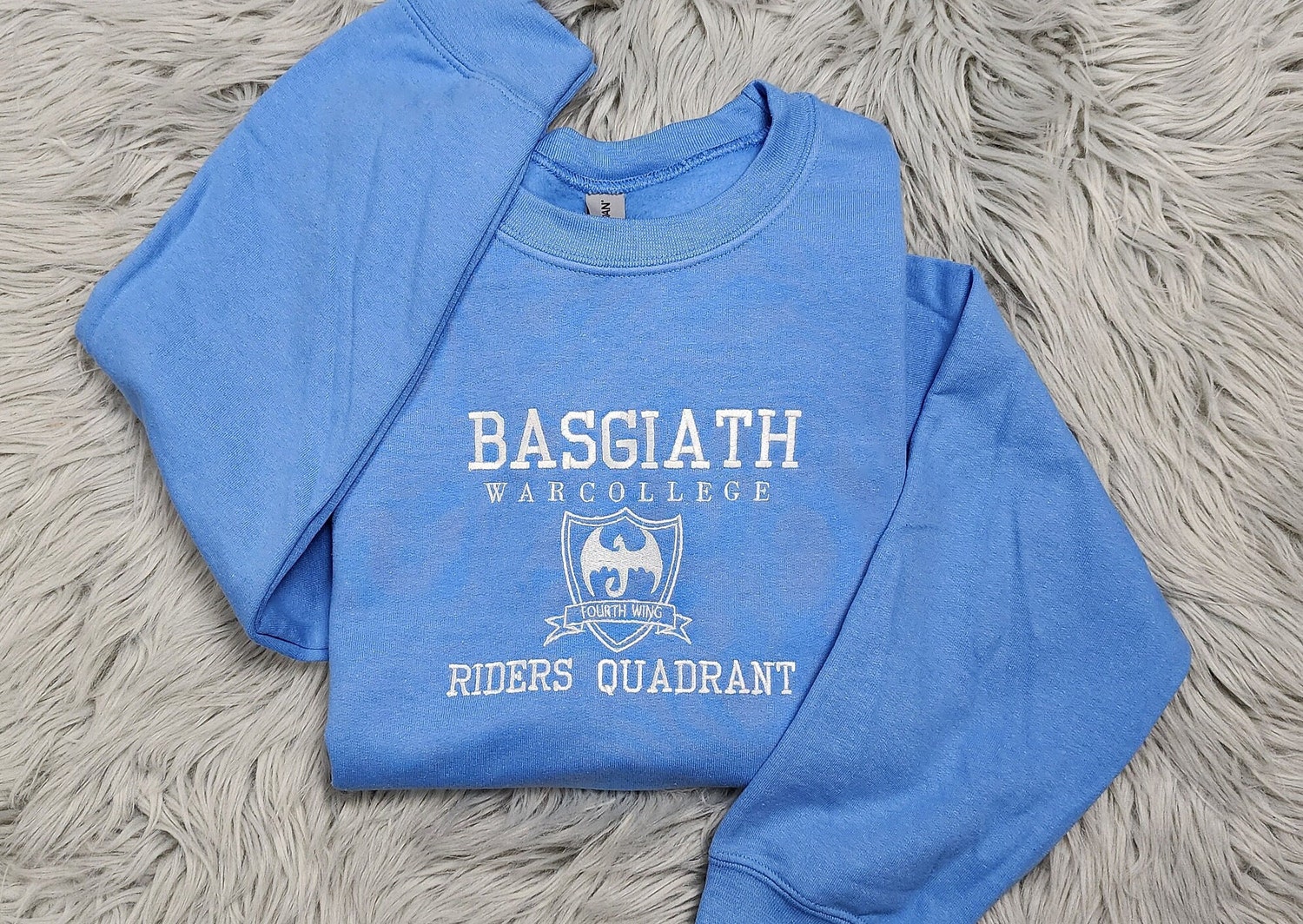 BASGIATH War College Embroidered Crewneck Fourth Wing Dragons and Books Sweater image 3