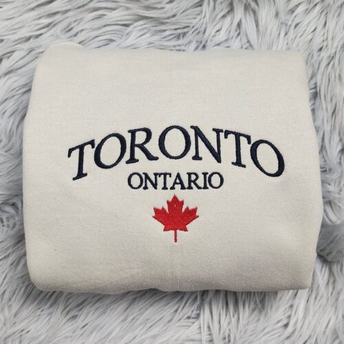 Toronto Ontario Embroidered Crewneck Sweatshirt Canada Souvenir Hoodie Custom Embroidered Gift image 0