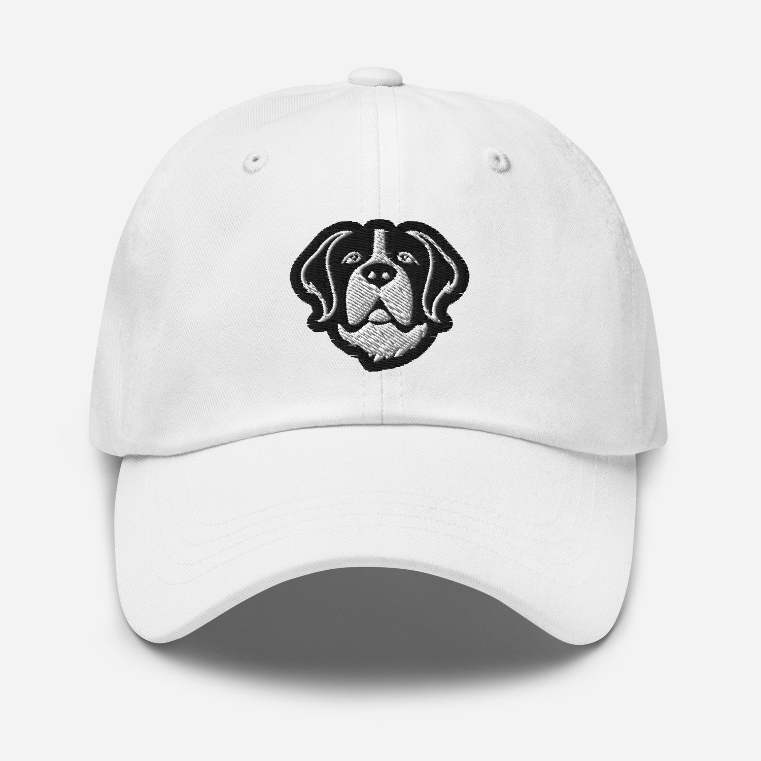 Saint Bernard Black and White Embroidered Adjustable Dad Hat - Baseball Cap Gift for Dog Lovers image 9