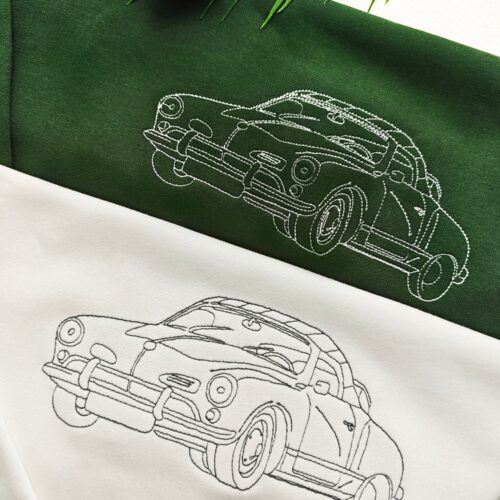 Custom Embroidered Car Outline Sweatshirt or Hoodie from Your Photo for Car Lovers image 0