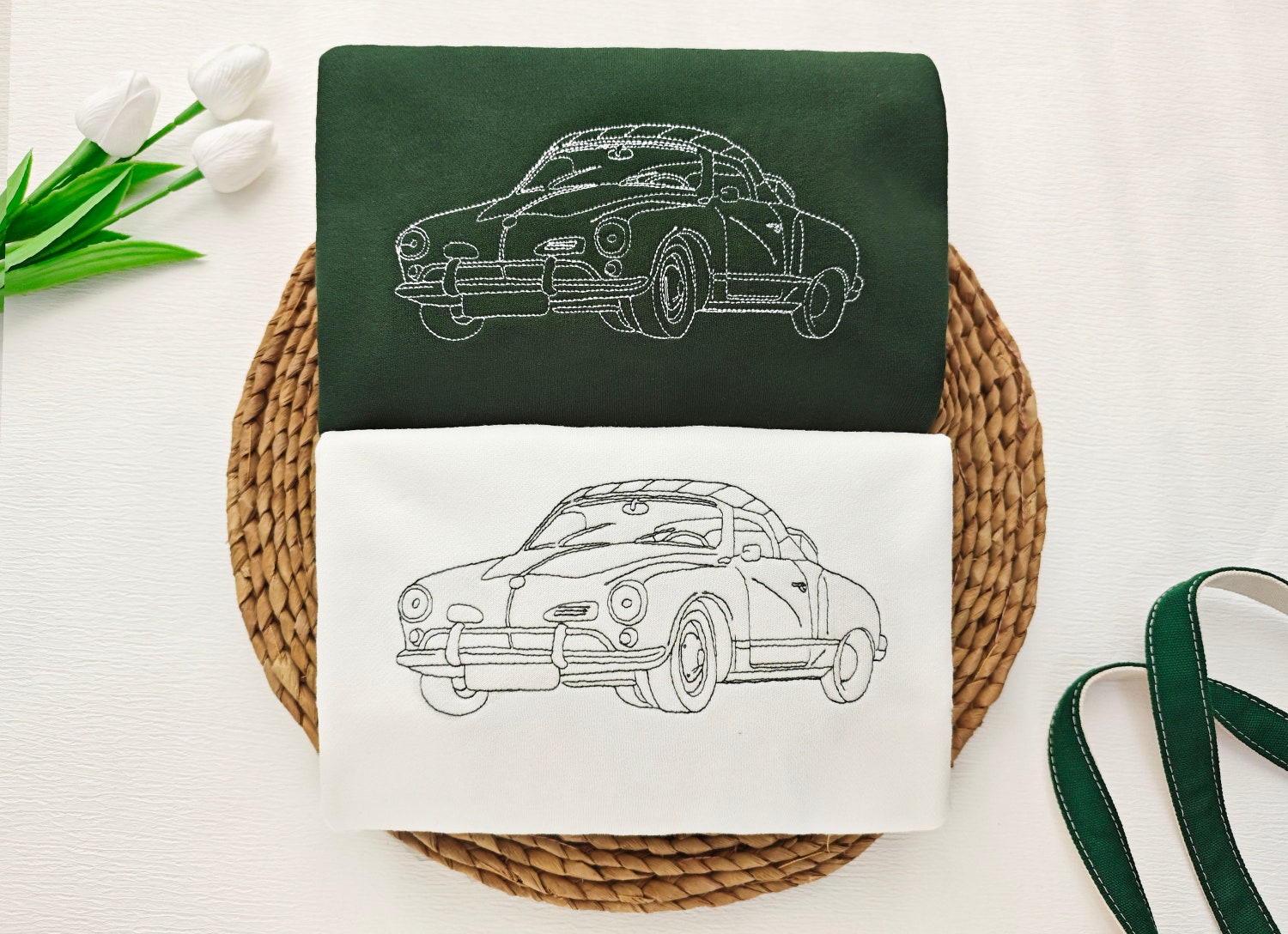 Custom Embroidered Car Outline Sweatshirt or Hoodie from Your Photo for Car Lovers image 1