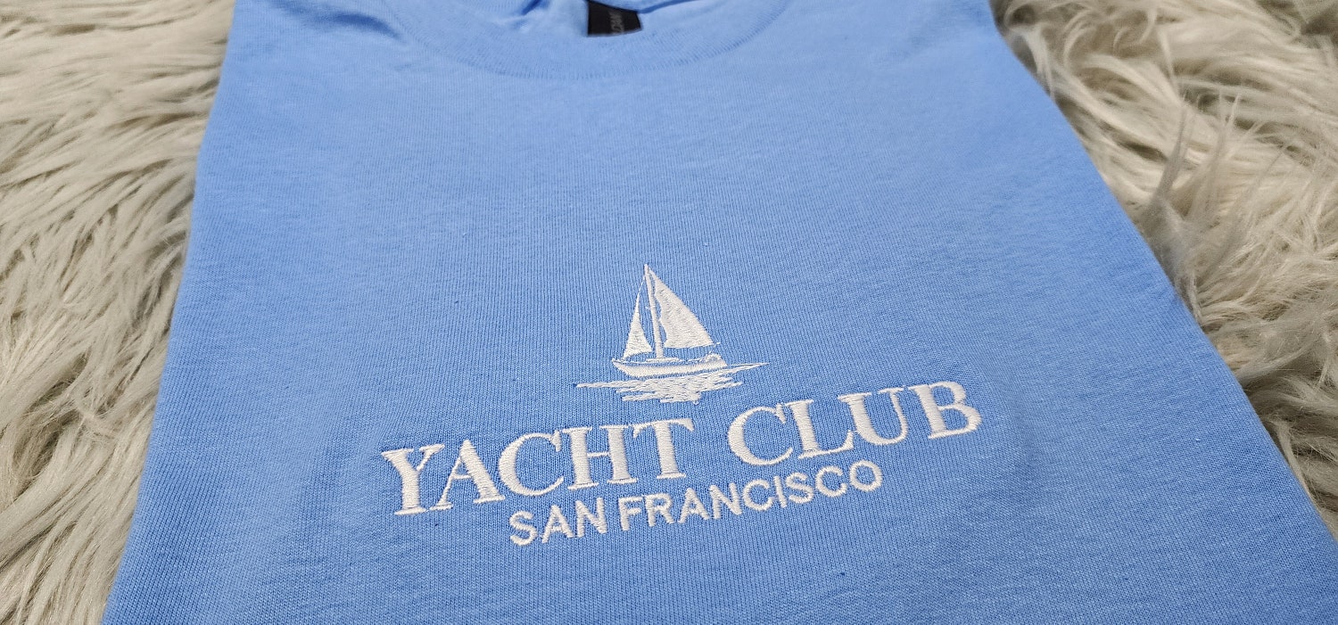 Yacht Club San Francisco Embroidered Crewneck Sweatshirt Hoodie T-Shirt California Apparel image 1