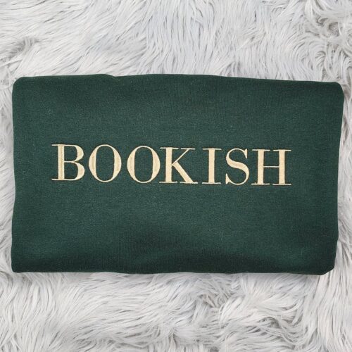 Bookish Embroidered Crewneck Sweatshirt Hoodie Read More Books Book Lover Apparel image 0