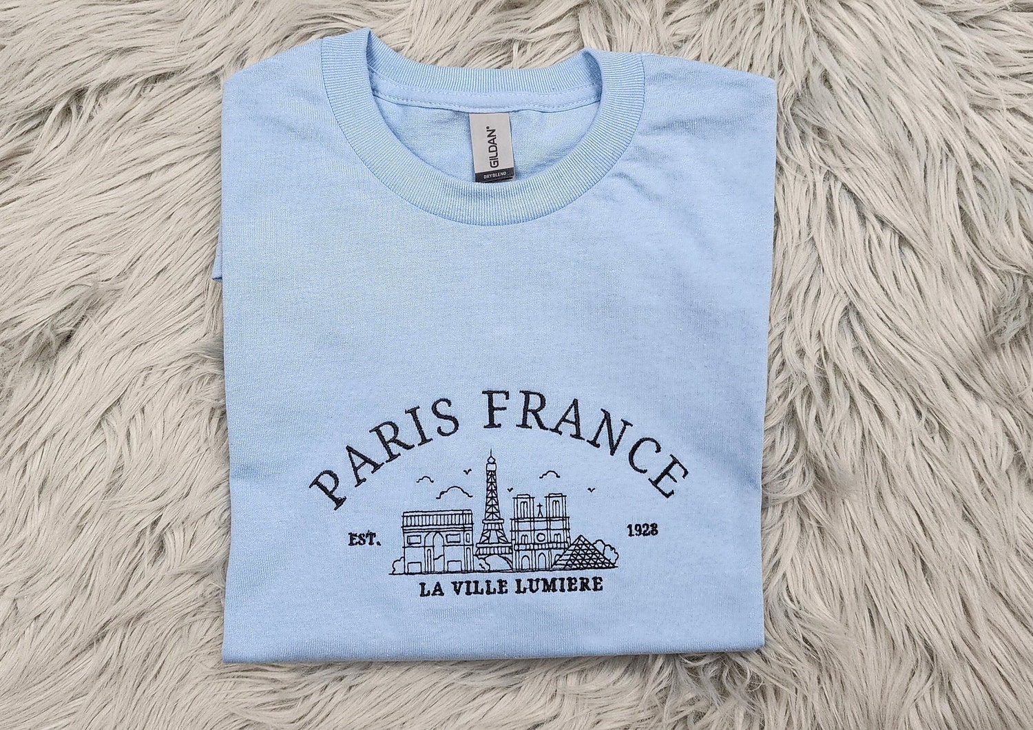 Paris Embroidered Unisex Crewneck Sweatshirt City of Love France Apparel image 2