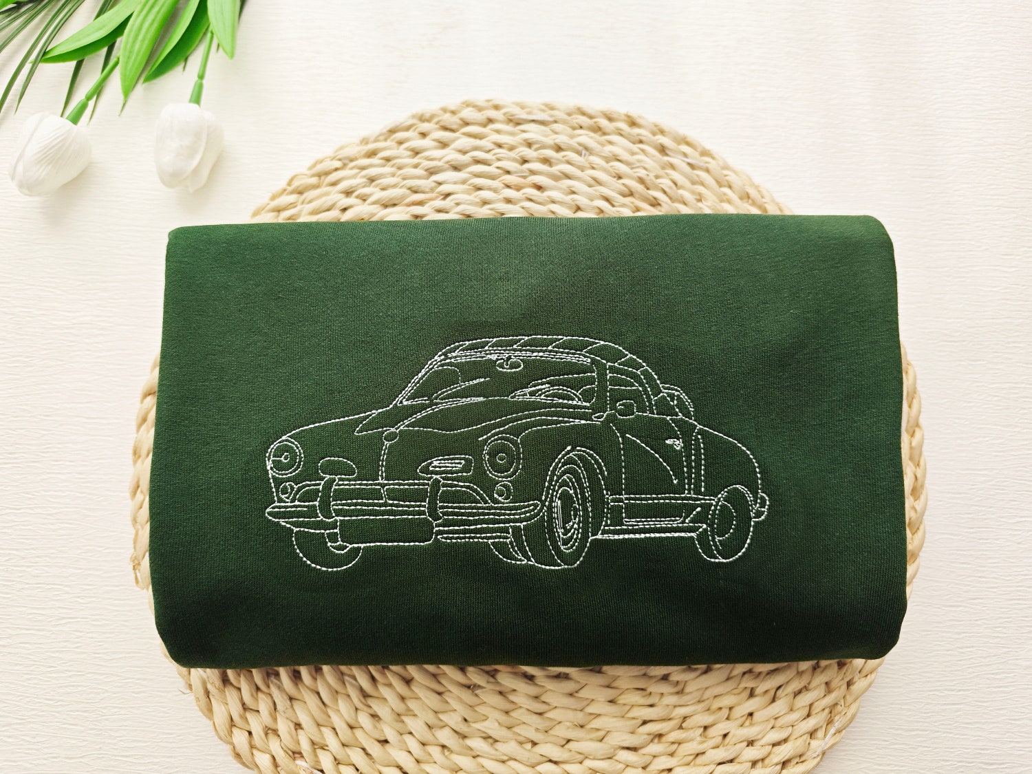 Custom Embroidered Car Outline Sweatshirt or Hoodie from Your Photo for Car Lovers image 3