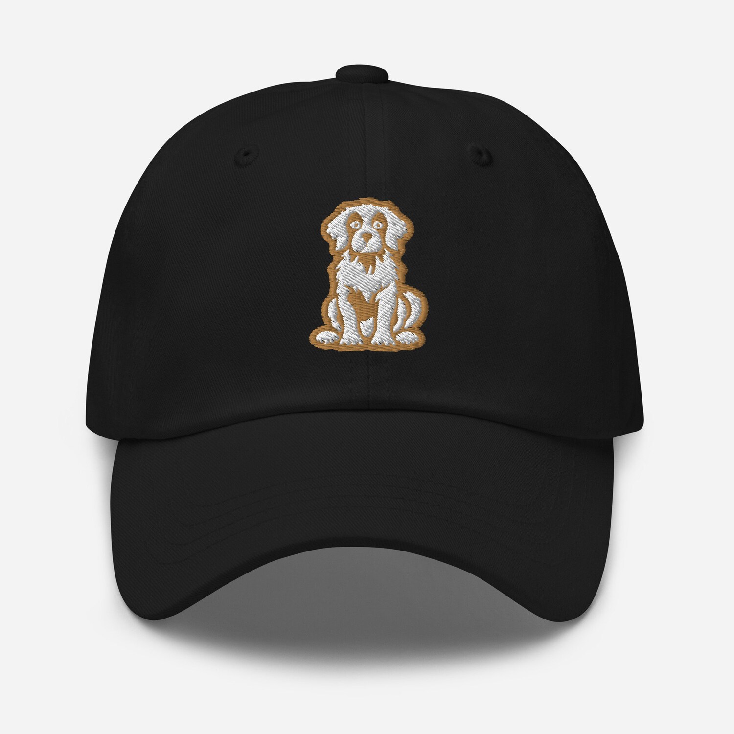 Brittany Spaniel Dad Hat - Gold White Embroidered Adjustable Baseball Cap - Dog Lover Gift image 1