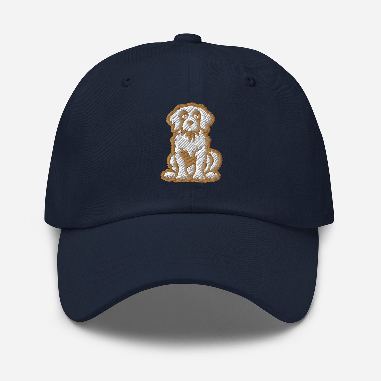 Brittany Spaniel Dad Hat - Gold White Embroidered Adjustable Baseball Cap - Dog Lover Gift image 2