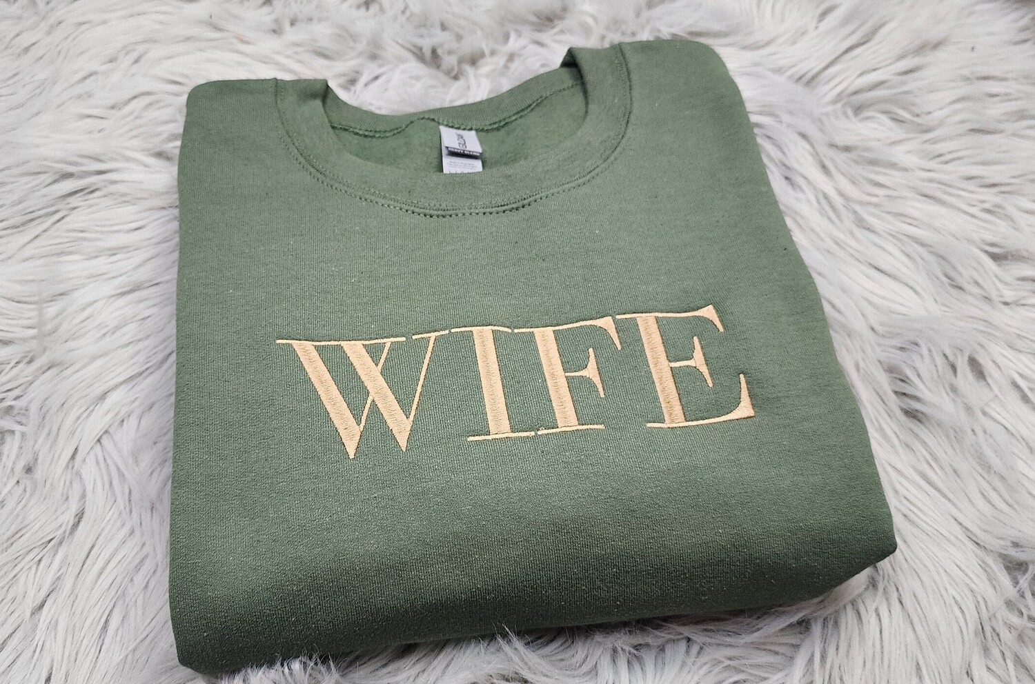 Wife Embroidered Crewneck Sweatshirt Perfect Gift for Her Custom Embroidered Shirt image 4