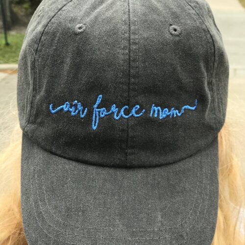 Embroidered Air Force Wife Baseball Hat - Air Force Mom Script Cap image 0