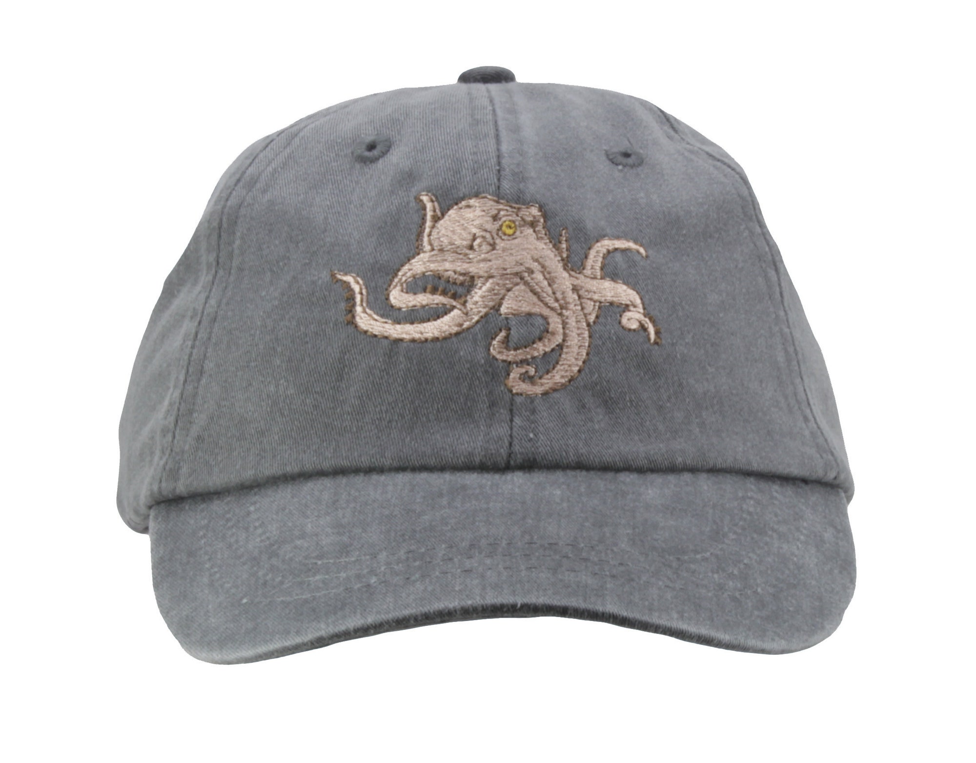 Octopus Embroidered Low Profile Dad Hat - Kraken Ocean Animal Baseball Cap Adjustable Fit for Most Adults image 1