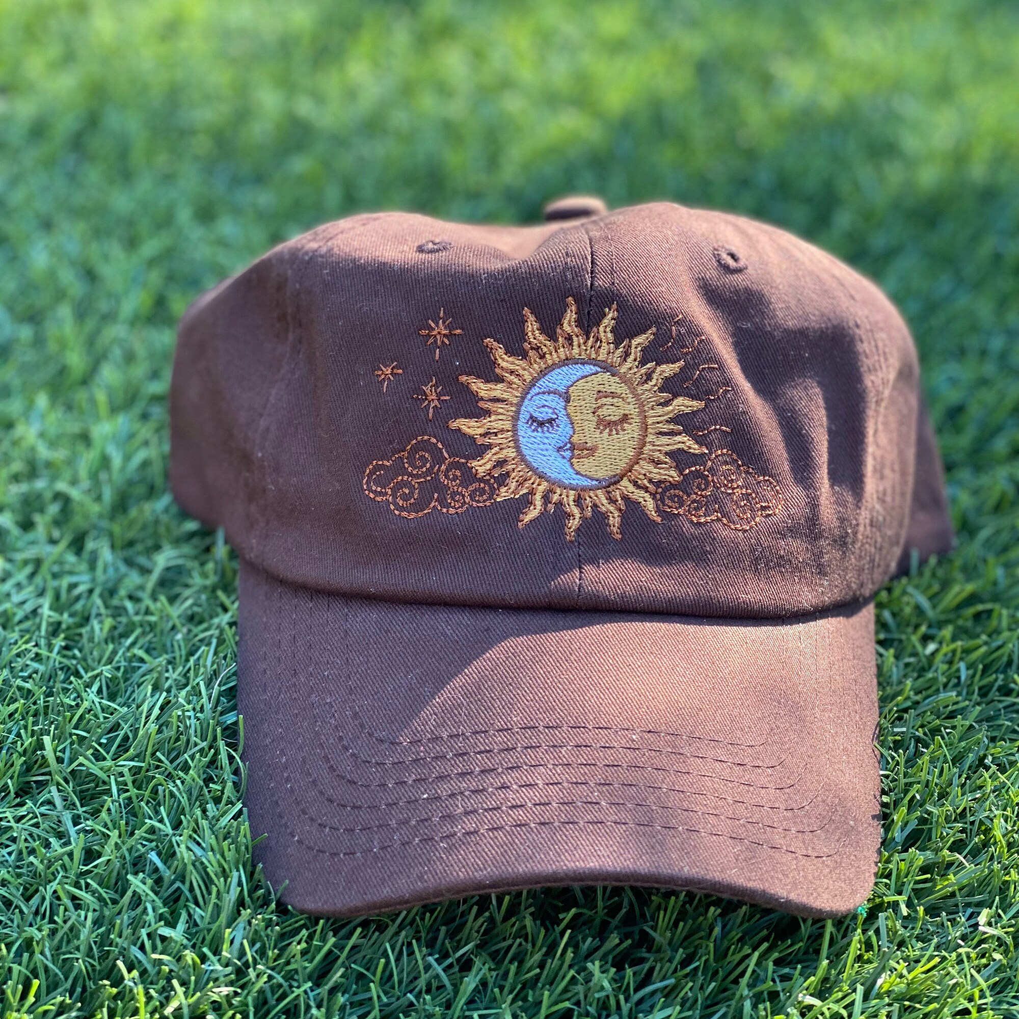 Powerful Sun and Moon Embroidered Dad Hats - Various Colors Available image 2