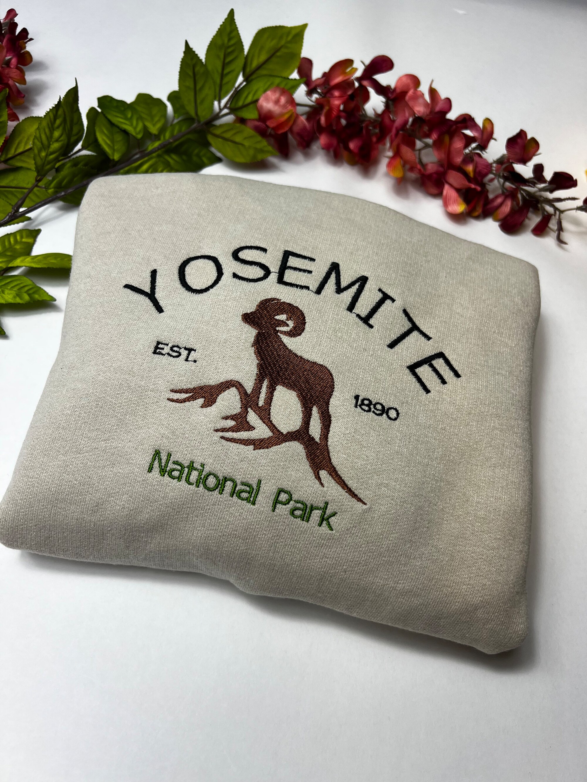 Yosemite National Park Embroidered Sweatshirts - Embroidered Crewneck image 1