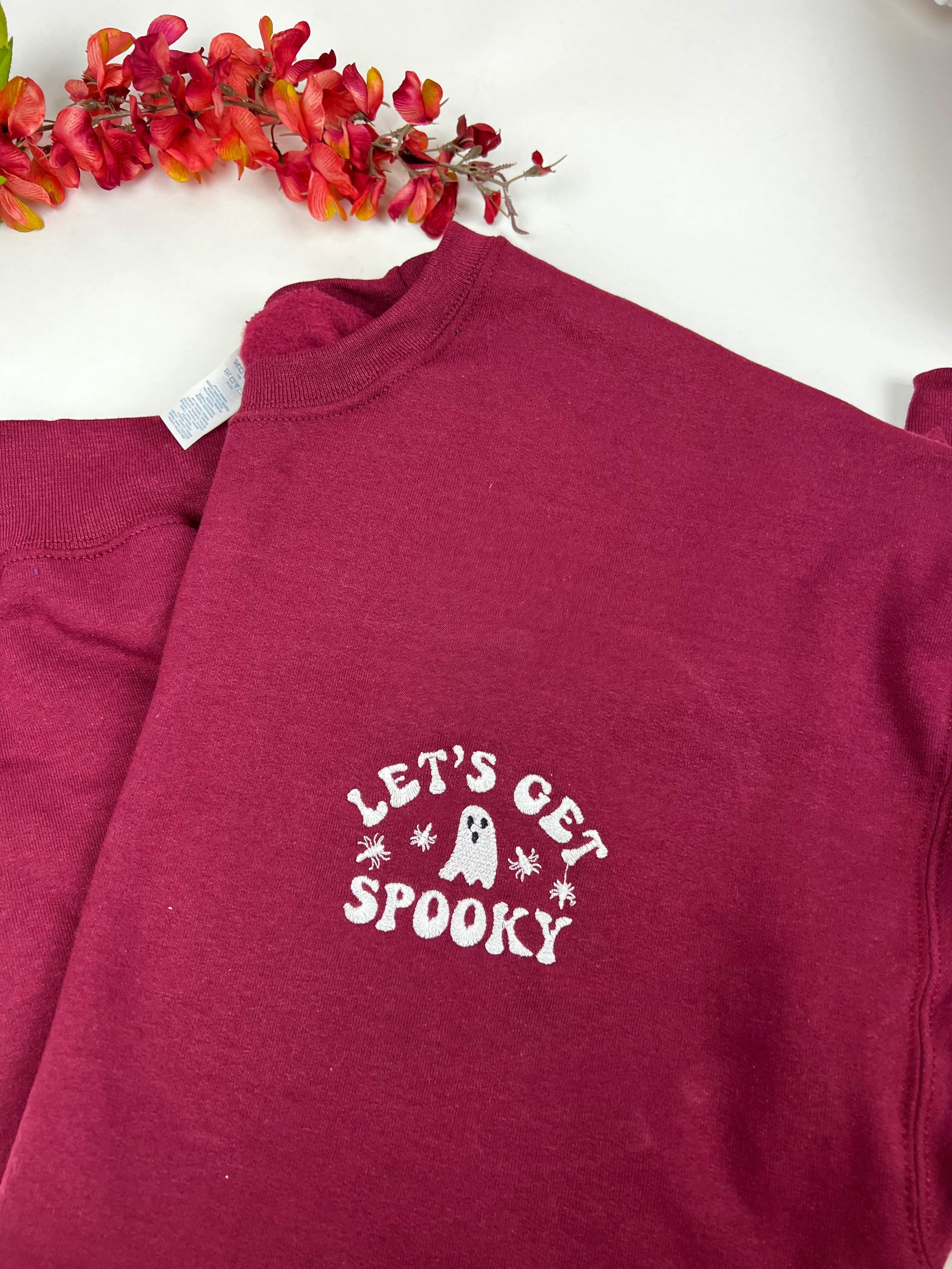 Spooky Season Crewneck - Embroidered Halloween Sweatshirt Let's Get Spooky image 3